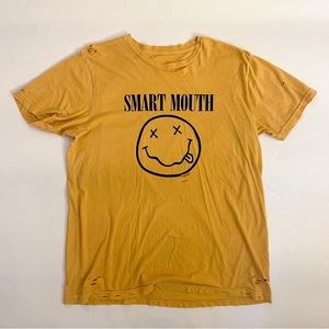 Smart Mouth Yellow Tee. Size L. Super soft. NEVER WORN